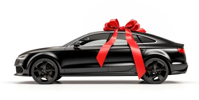 Black Car With Red Bow
